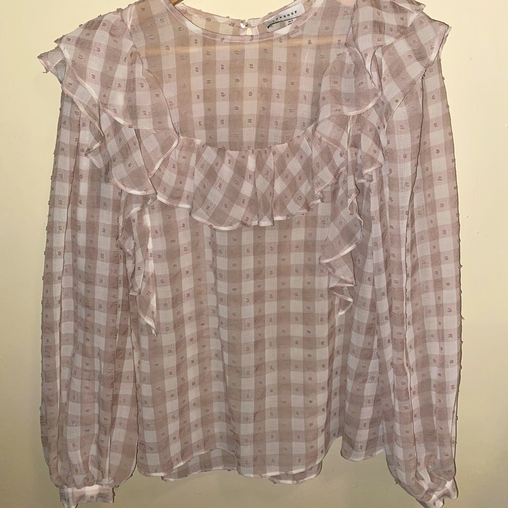 TOPSHOP Sheer Mesh Loose Top - Picture 1 of 2